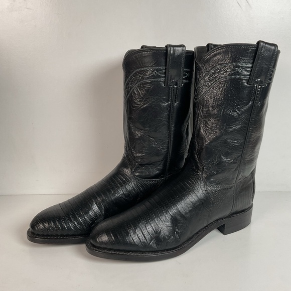 Justin Boots | Shoes | Justin Teju Lizard Cowboy Roper Boots 8 D Usa ...